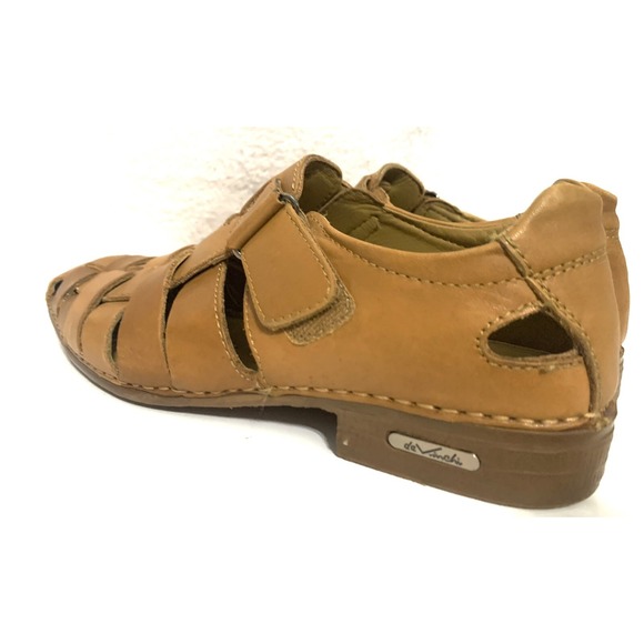 DAVINCI MEN'S SLIP ON Dress SHOES Loafers Tan Leather Size 9 - Picture 4 of 9